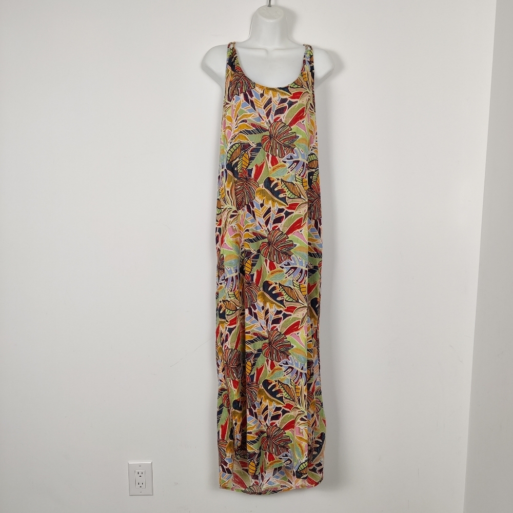 C&C California Women's Maxi Dress Size Medium Tropical Linen Resortwear Summer